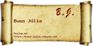Buss Júlia névjegykártya